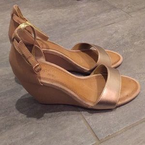Seychelles Thyme Rose Gold Wedges 7.5